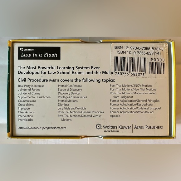 Law in a Flash Civil Procedure Part II Flashcards - CivPro - Law School - Picture 5 of 6